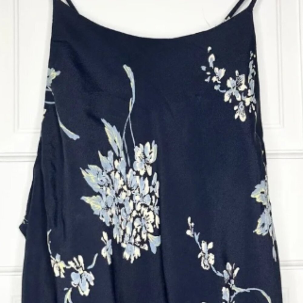 Karen Kane Blue and White Spaghetti Strap Maxi Dress